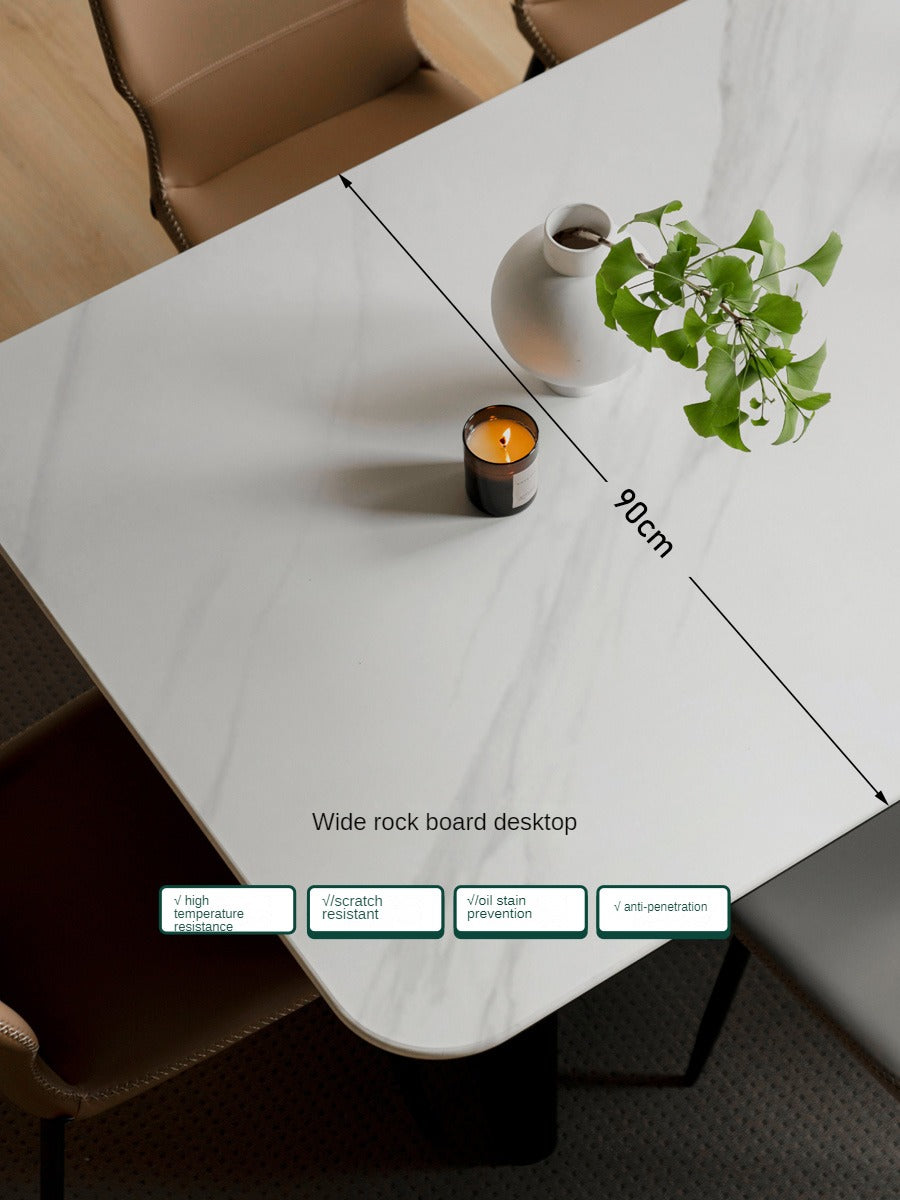 Oak Solid Wood, Solid Rubberwood Slate Italian Dining Table