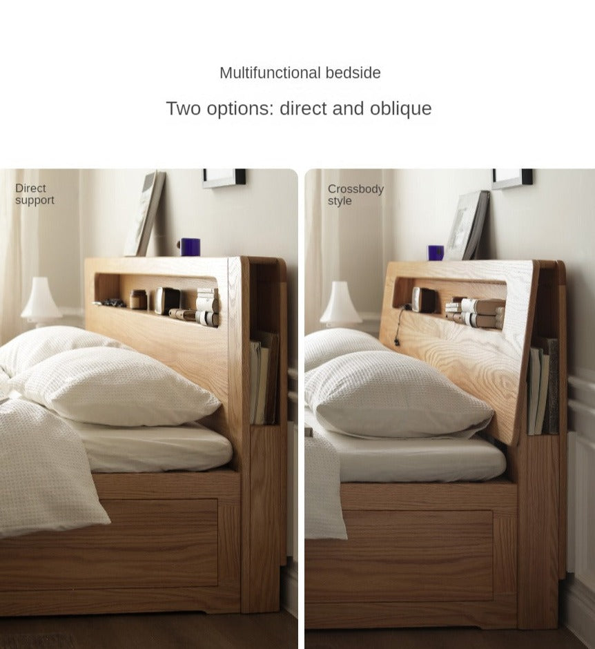Oak Solid Wood Luminous Box Bed