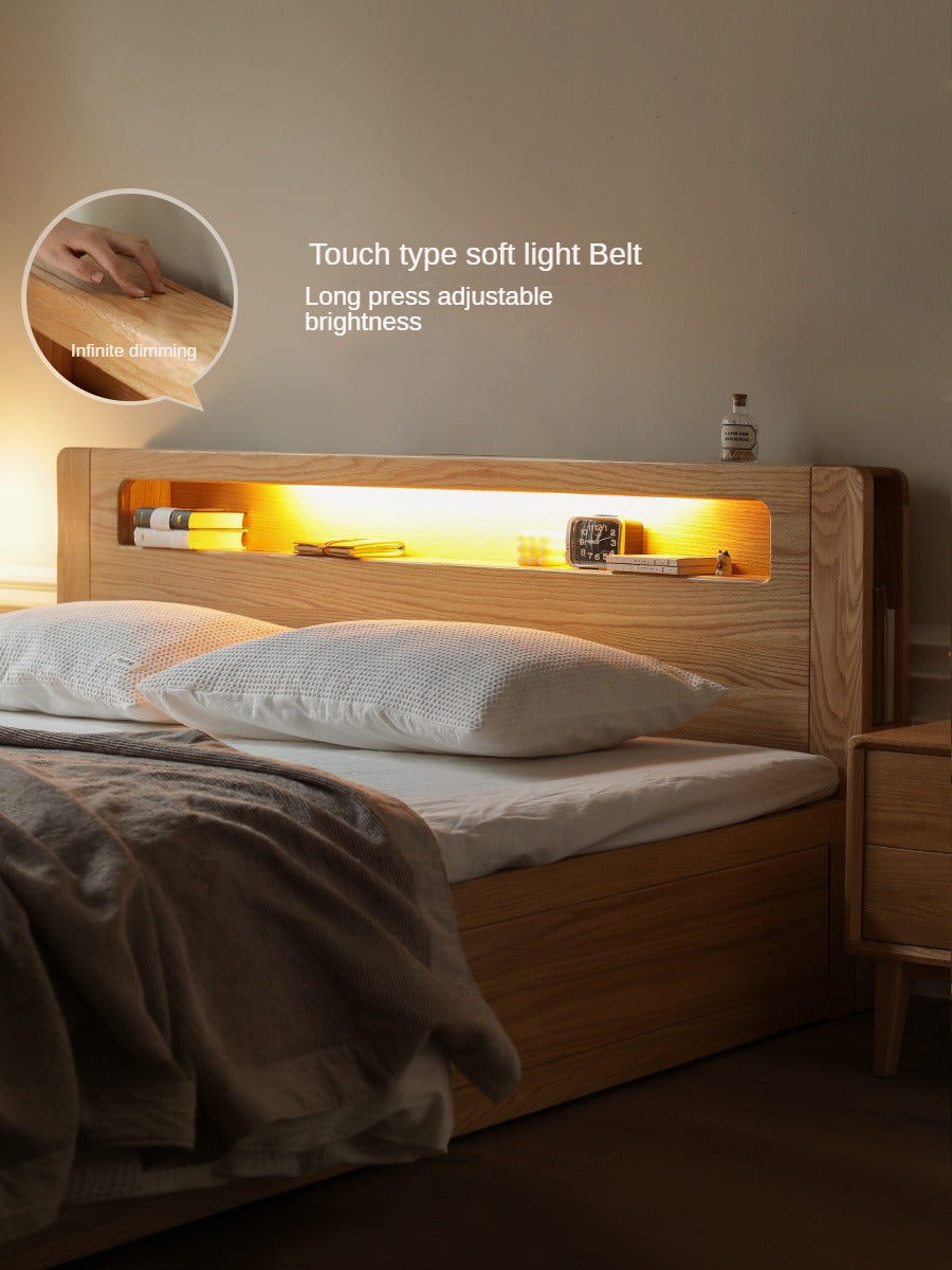 Oak Solid Wood Luminous Box Bed