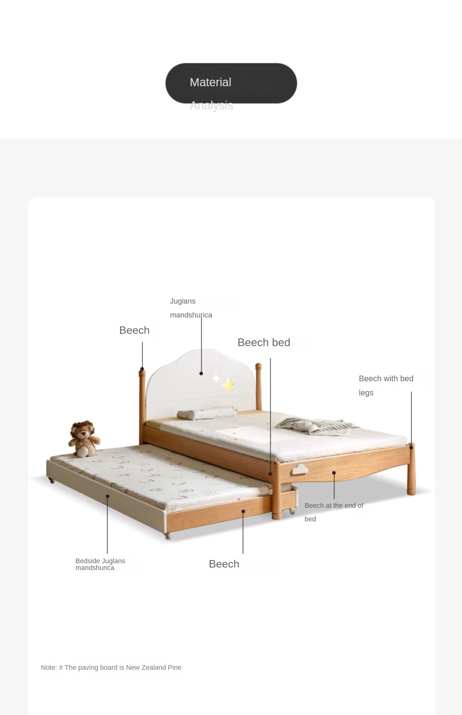 Beech solid wood Kids bed multi-functional bunk bed<