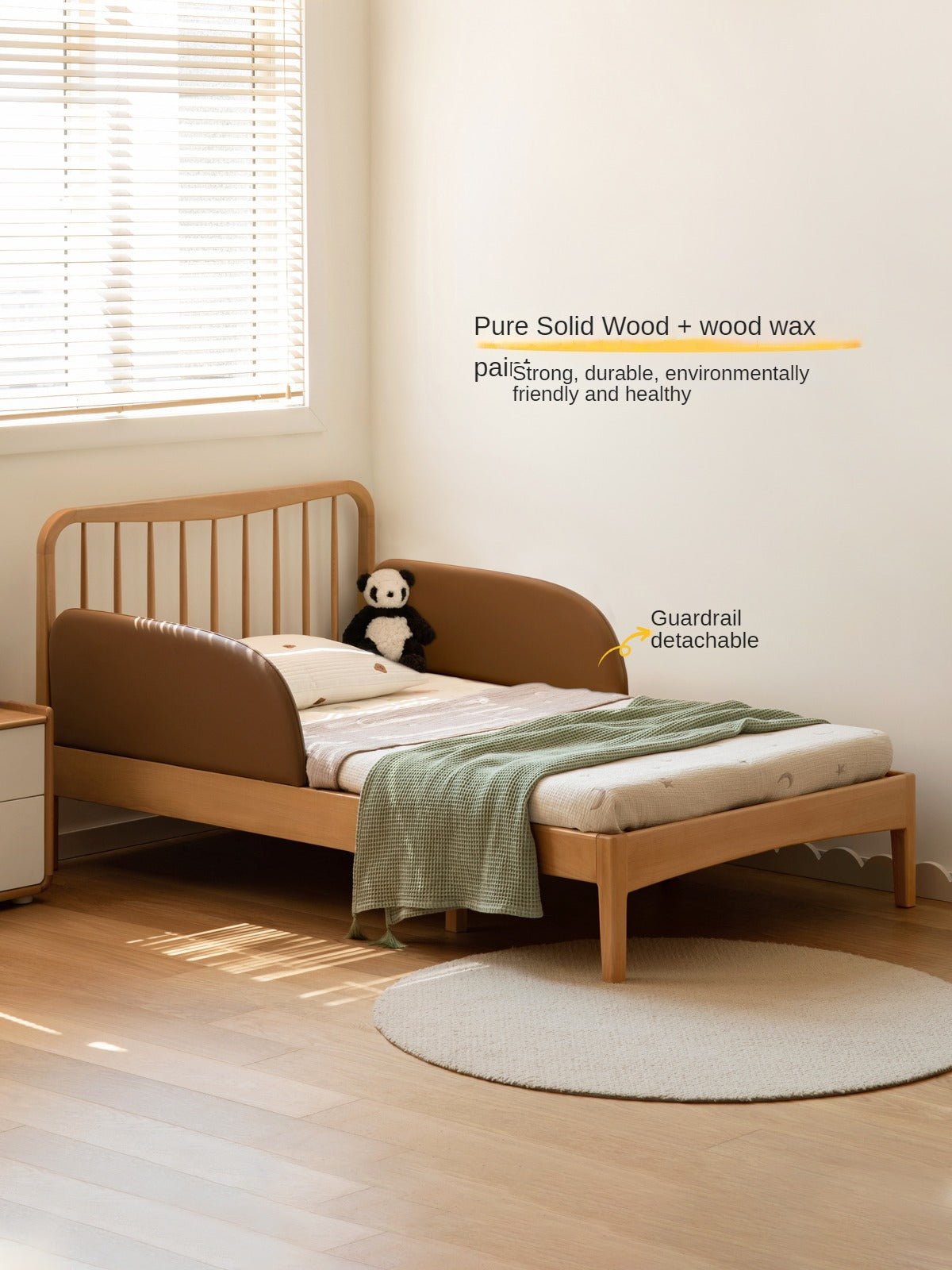 Beech, Oak solid wood Whispering Telescopic Bed<