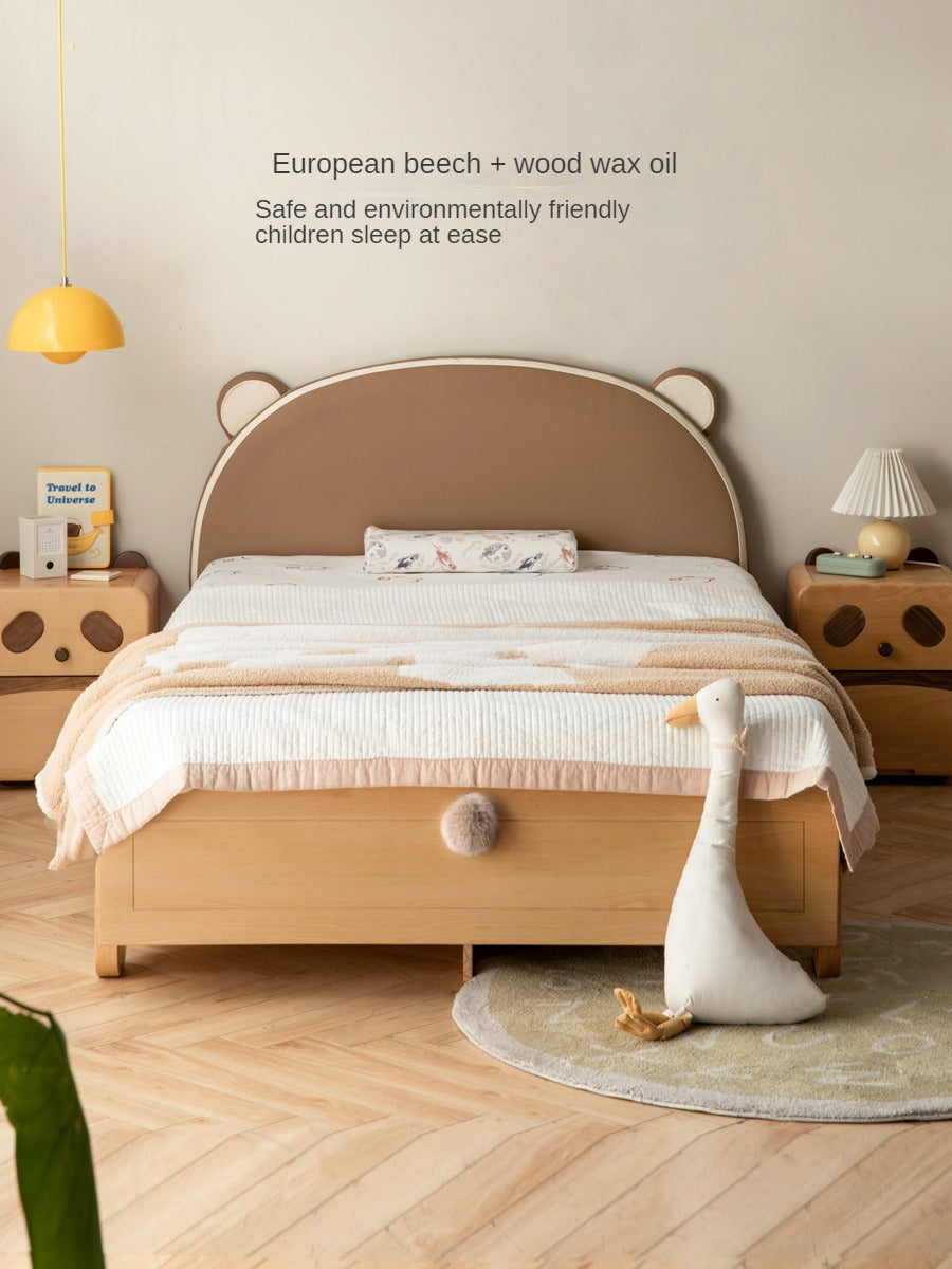 Beech, Oak solid wood Bear Box Bed<