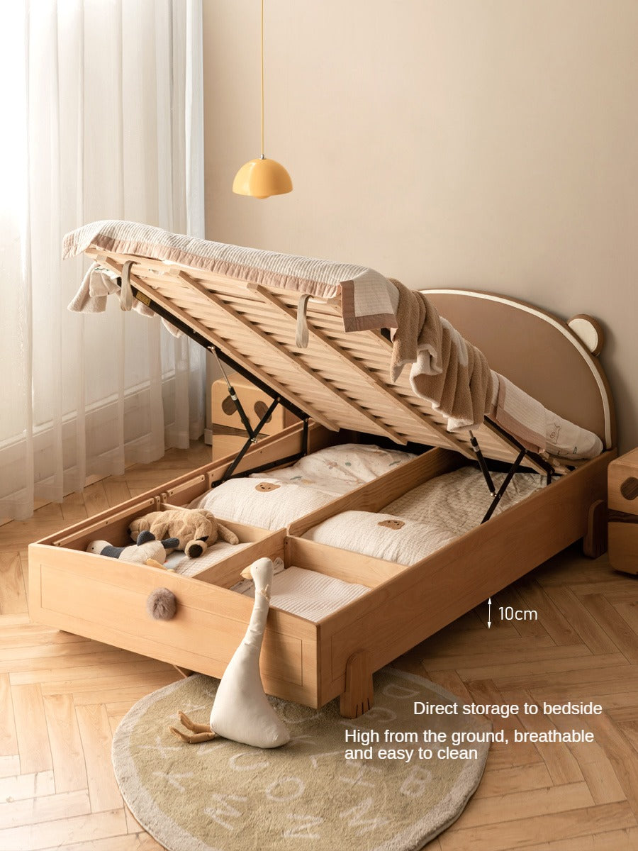 Beech, Oak solid wood Bear Box Bed<