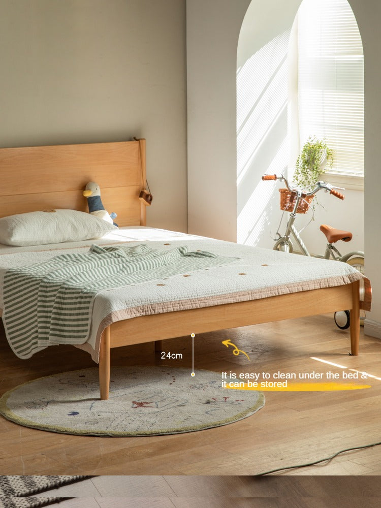 Beech solid wood Bed simple boys and girls<