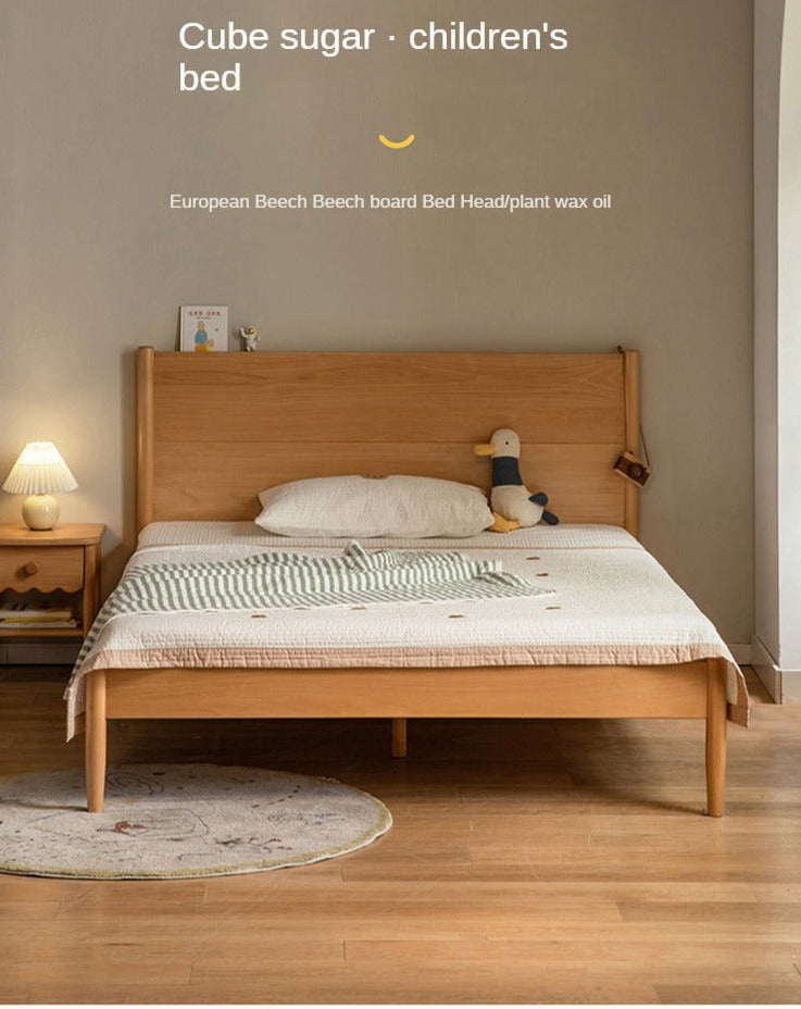 Beech solid wood Bed simple boys and girls<