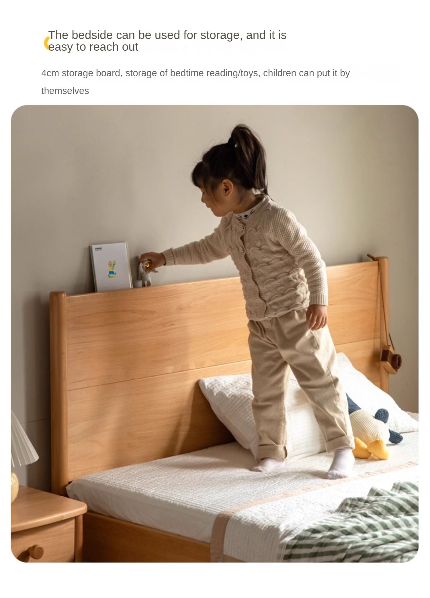 Beech solid wood Bed simple boys and girls<