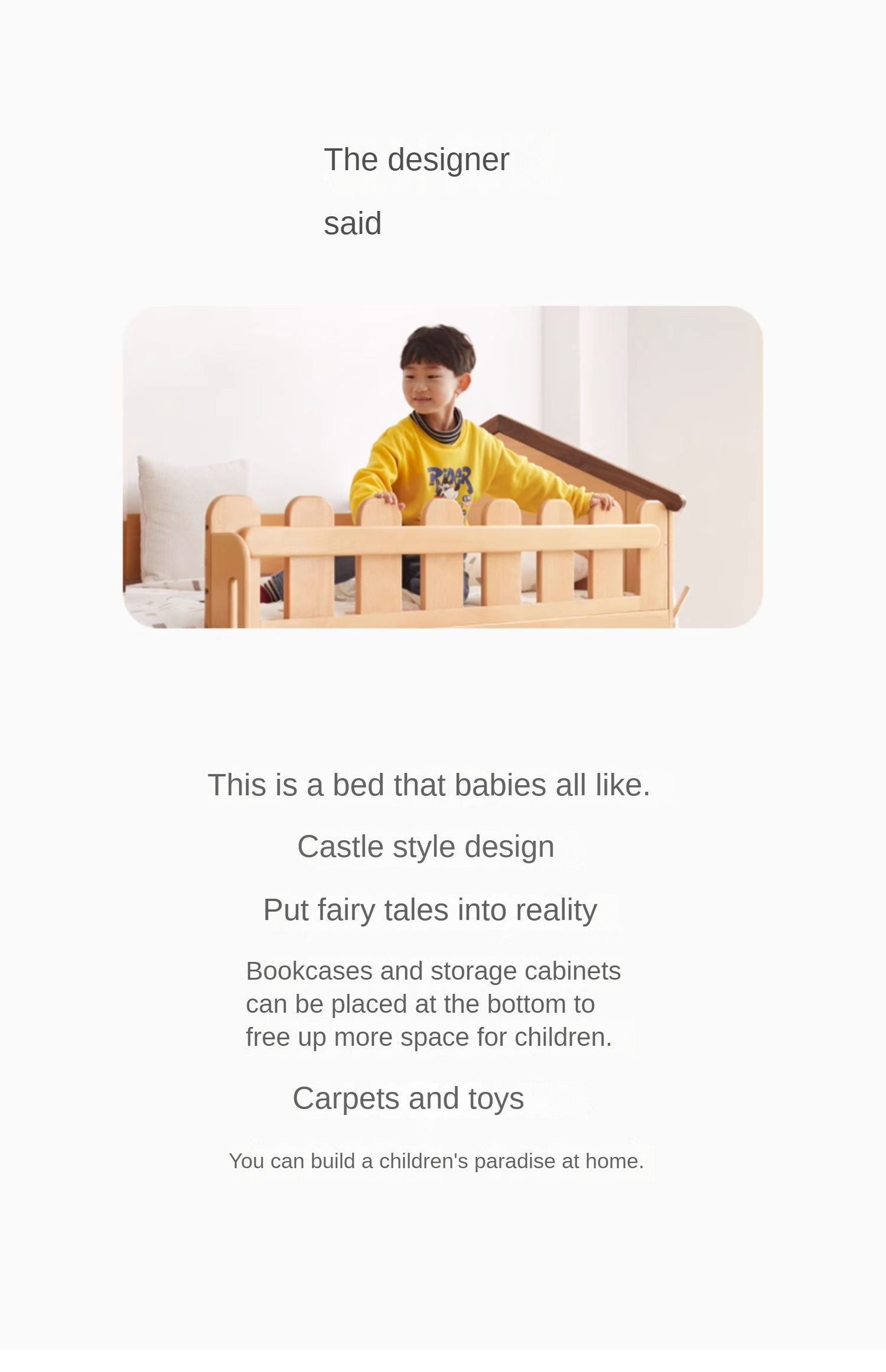 Beech solid wood Multi-functional high bed<