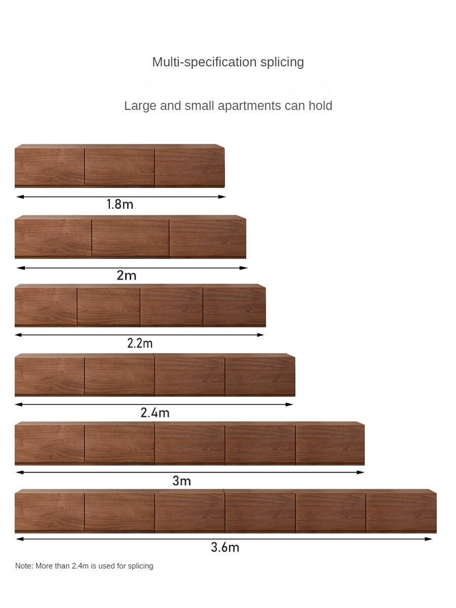 Black Walnut, Ash Solid Wood Floor Splicing Floor TV Cabinet.