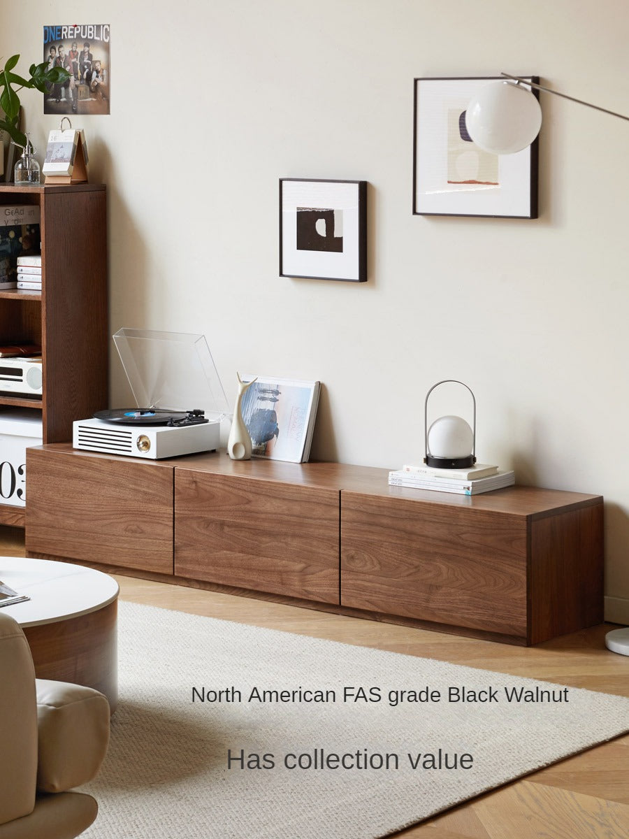 Black Walnut, Ash Solid Wood Floor Splicing Floor TV Cabinet.