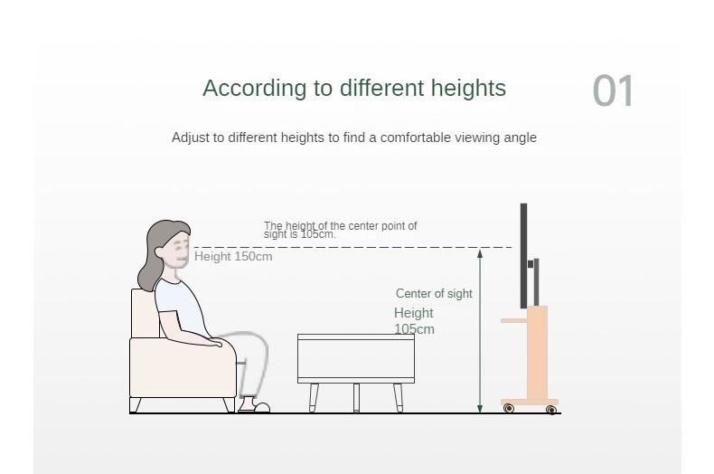 Ash Solid Wood TV Rack Removable Floor-Standing Cart.
