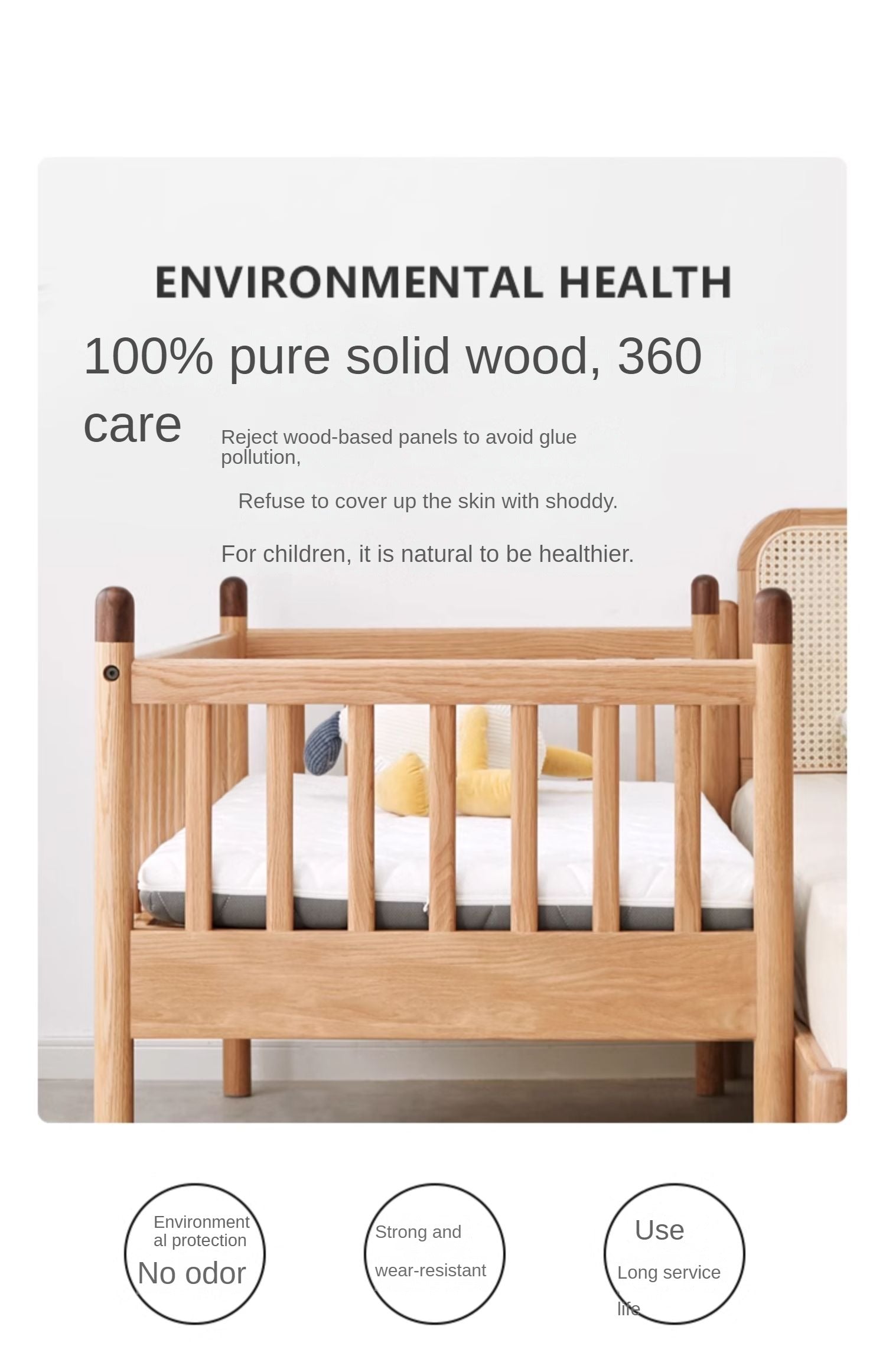 Oak solid wood Toddler Bed<