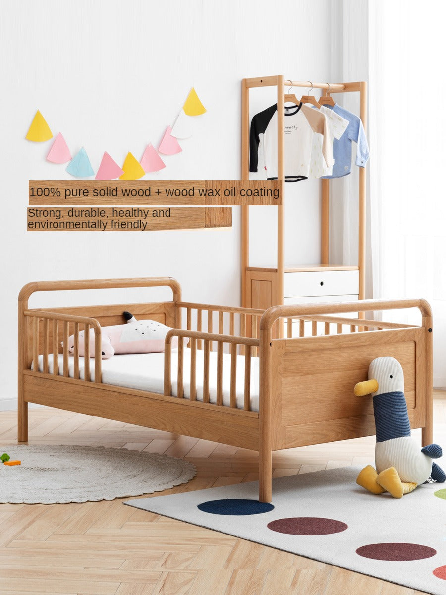 Oak Solid Wood Multi-functional Toddler Bed