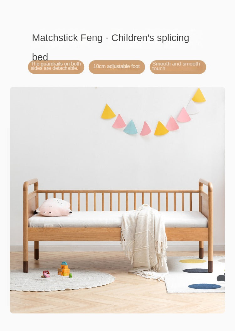 Oak solid wood multi-functional Toddler Bed<