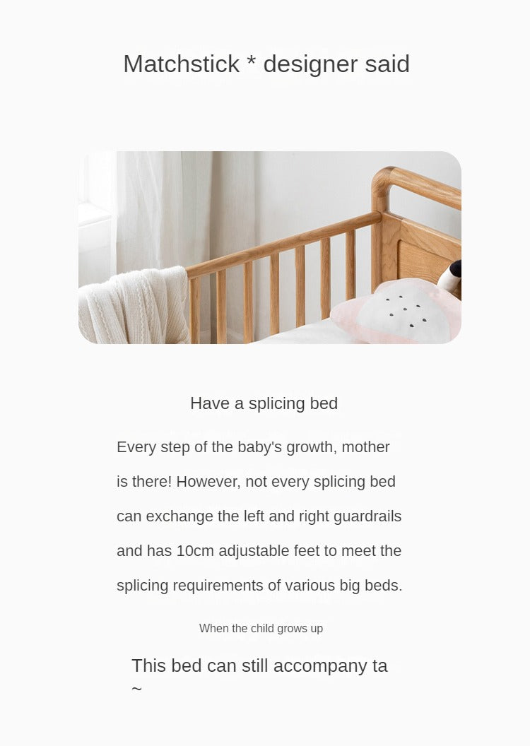 Oak Solid Wood Multi-functional Toddler Bed