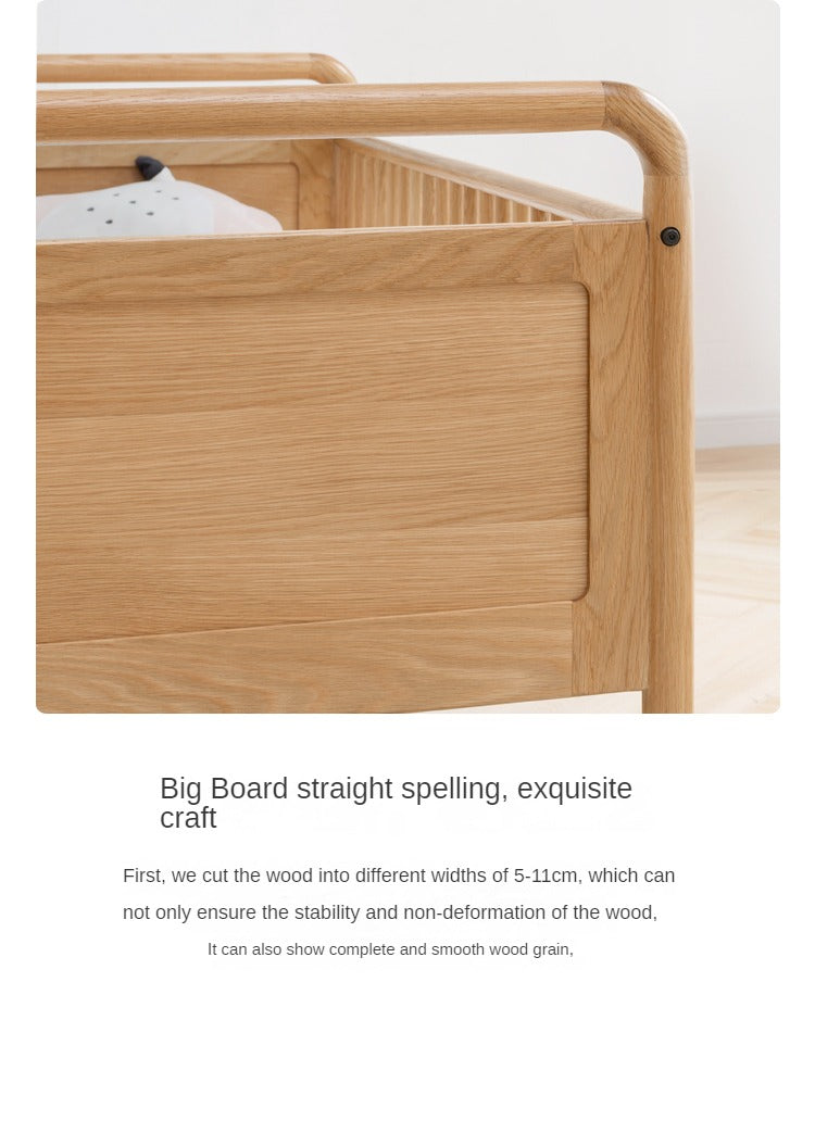 Oak solid wood multi-functional Toddler Bed<