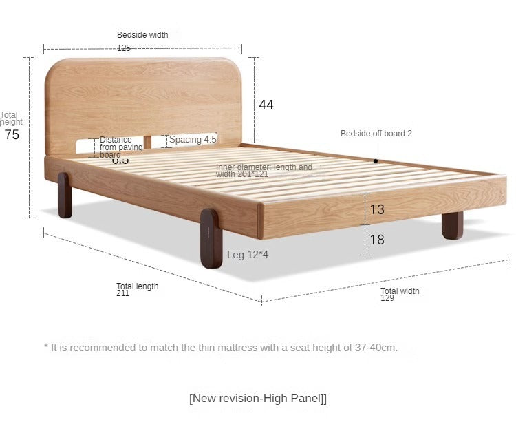 Oak solid wood children's bed<