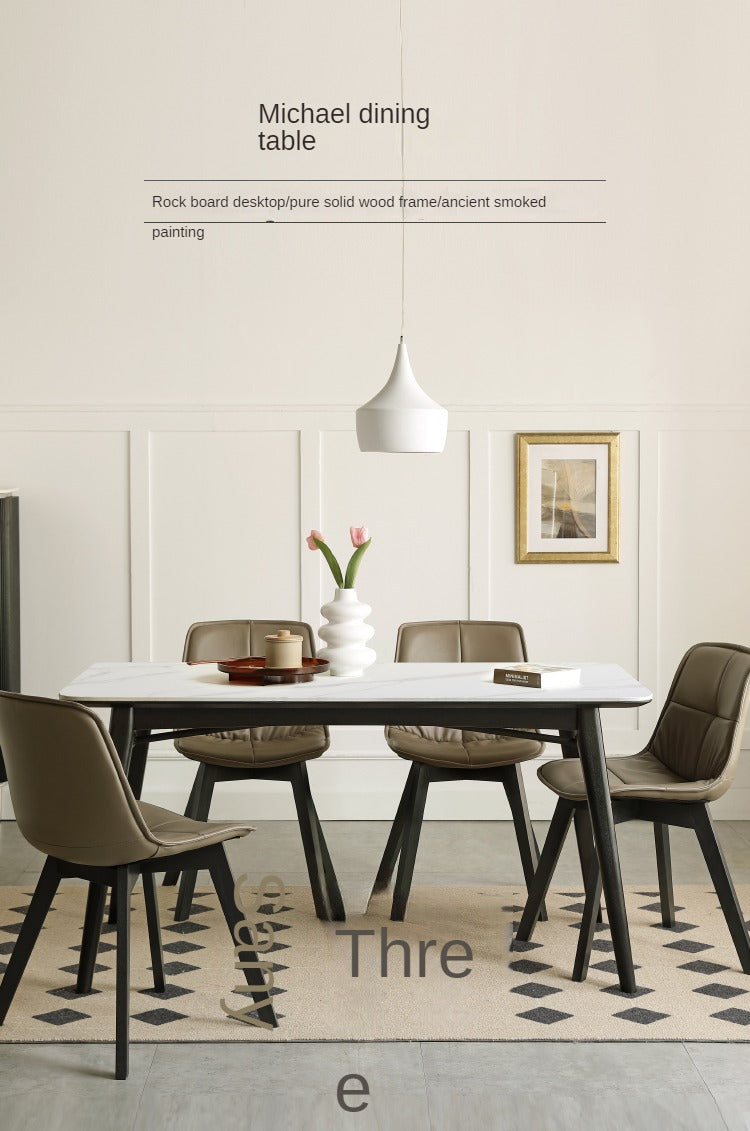 Oak Solid Wood Slate Luxury Dining Table