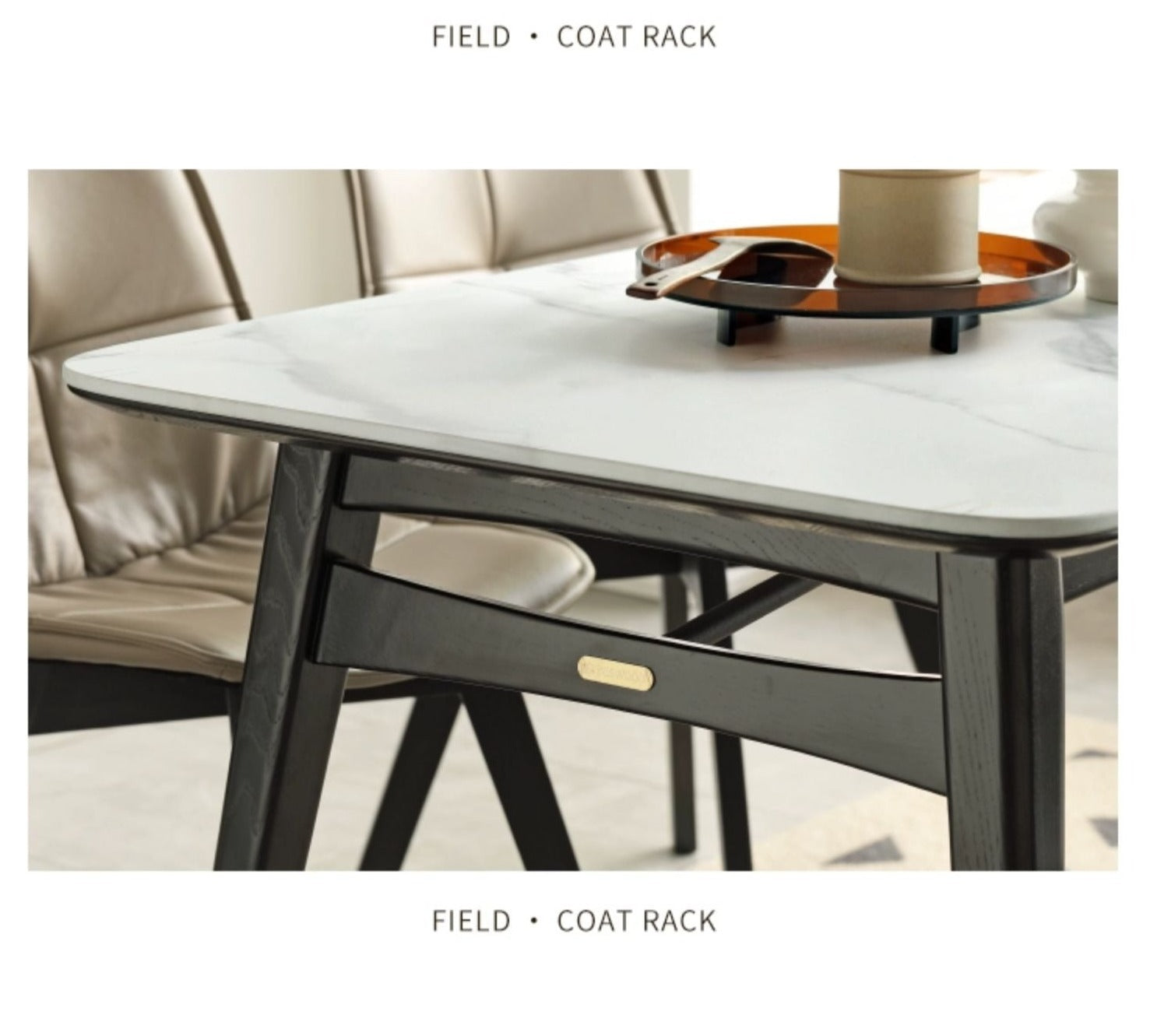 Oak Solid Wood Slate Luxury Dining Table