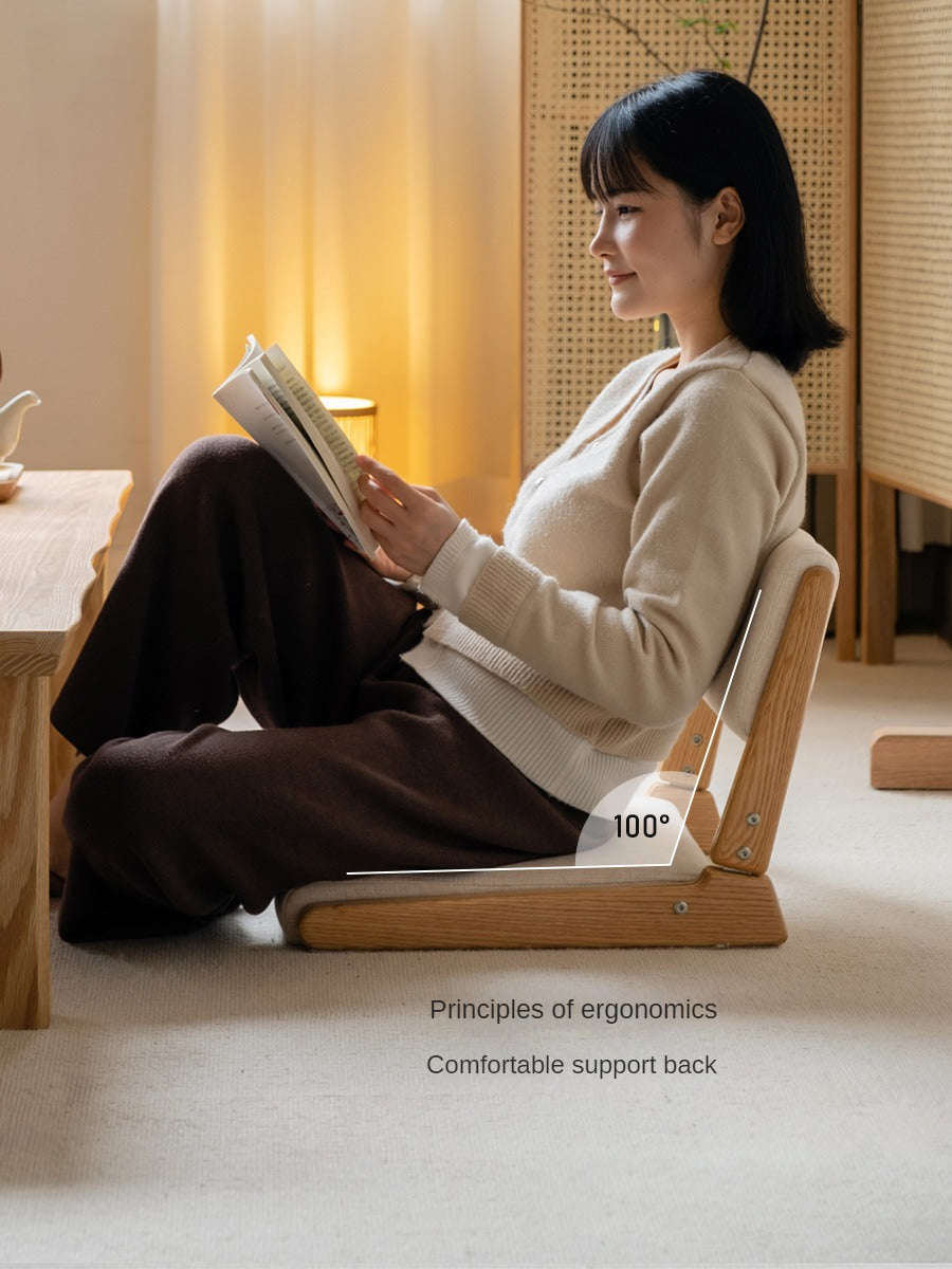 Oak Solid Wood Foldable Low Chair