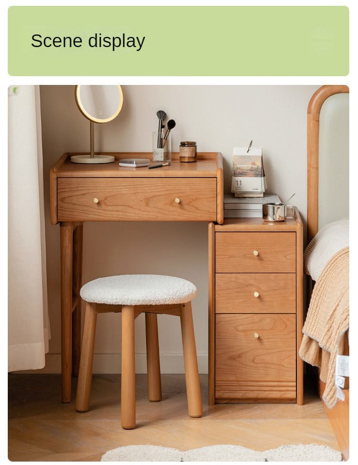 Cherry Solid Wood Dressing Table Cabinet Integrated.