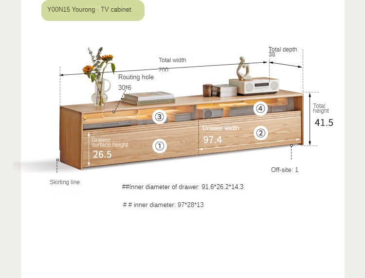 Oak Solid Wood Storage Sofa Modern Log Style Combination Furniture Set