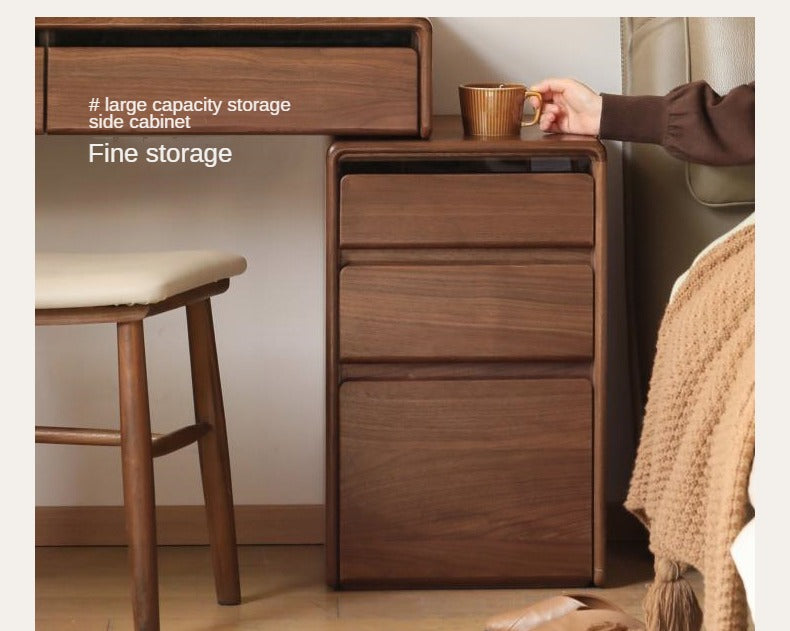 Black Walnut, Oak, Ash, Sandalwood Solid Wood Retractable Dressing Table.