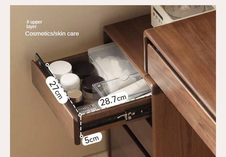 Black Walnut, Oak, Ash, Sandalwood Solid Wood Retractable Dressing Table.