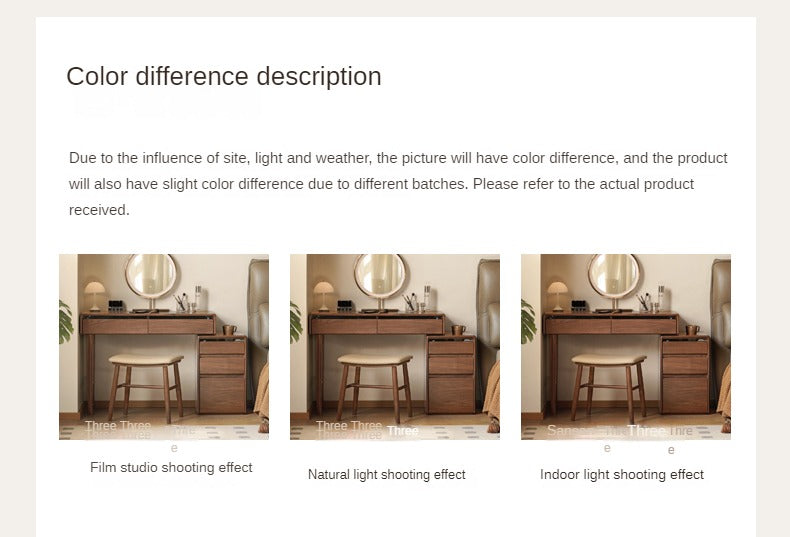 Black Walnut, Oak, Ash, Solid Longan Hardwood, Sandalwood Solid Wood Retractable Vanity Table.