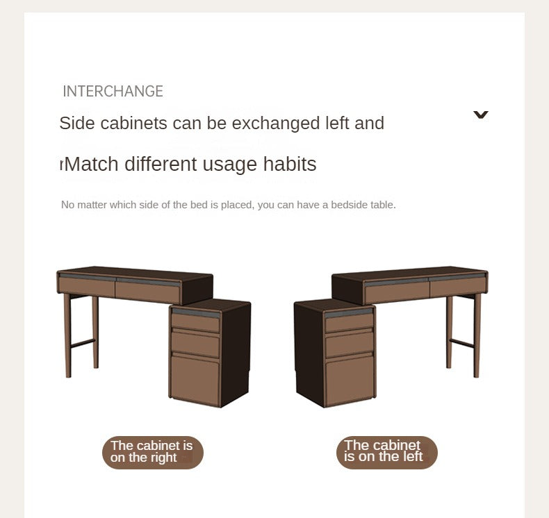 Black Walnut, Oak, Ash, Sandalwood Solid Wood Retractable Dressing Table.