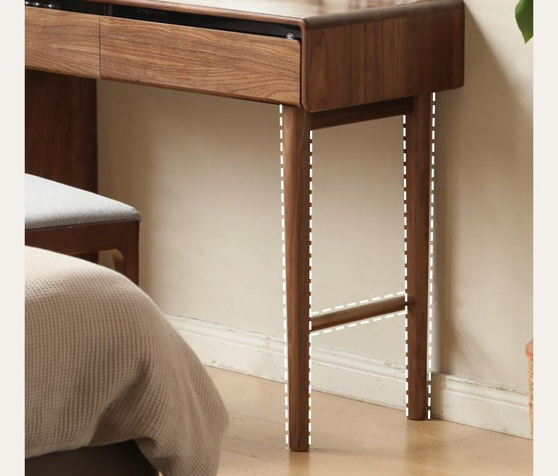 Black Walnut, Oak, Ash, Sandalwood Solid Wood Retractable Dressing Table.