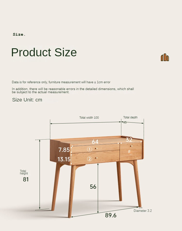 Cherry Solid Wood Small Dressing Table.