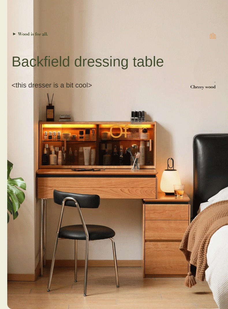 Cherry Solid Wood Retractable Dressing Table.