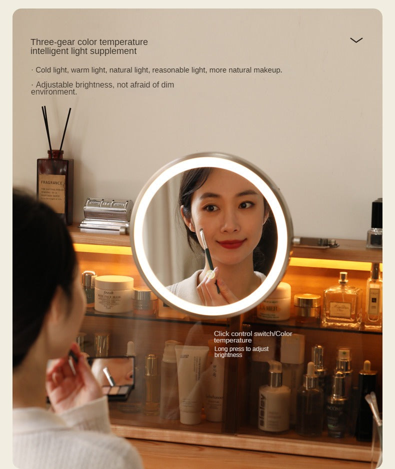 Cherry Solid Wood Retractable Dressing Table.