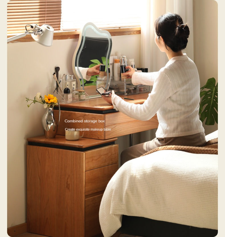 Cherry Solid Wood Retractable Dressing Table.