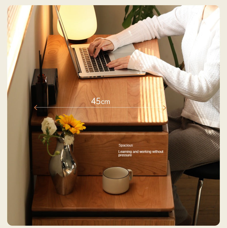 Cherry Solid Wood Retractable Dressing Table.