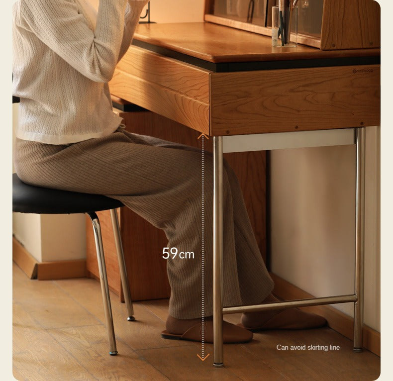 Cherry Solid Wood Retractable Dressing Table.