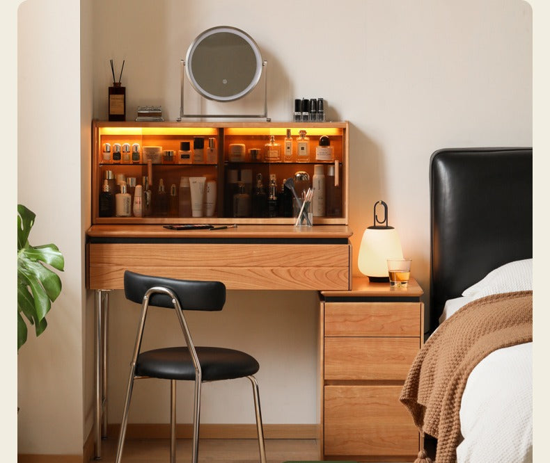 Cherry Solid Wood Retractable Vanity Table