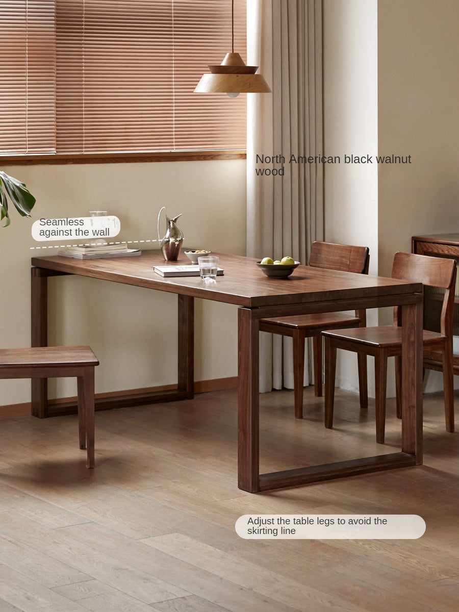 Black Walnut, Oak Solid Wood Long Dining Table