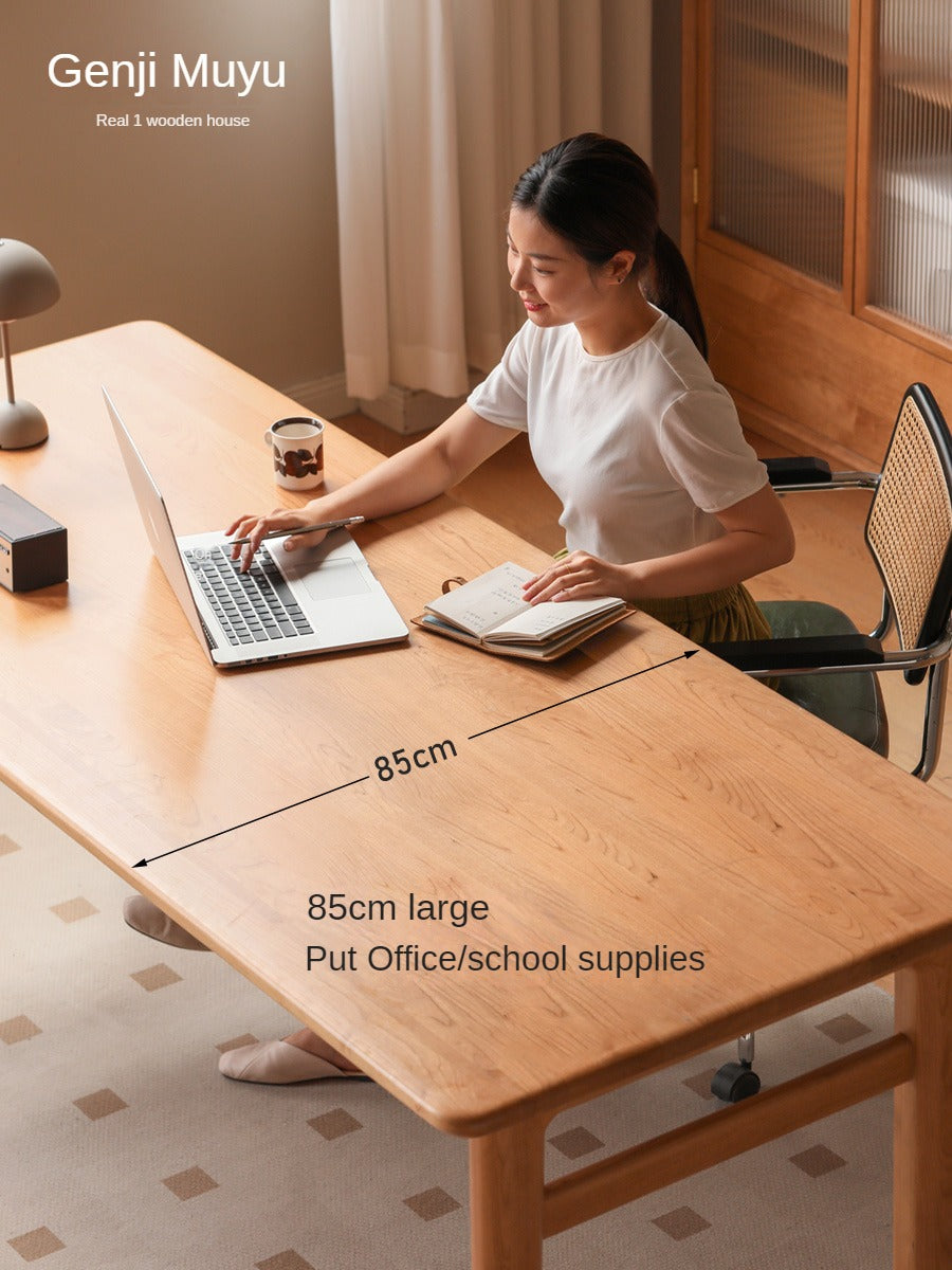 Cherry Solid Wood Office Desk, Large Dining Table