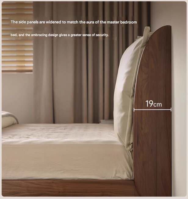 Black Walnut, Sandalwood Solid Wood Leather,Technology Cloth Bed