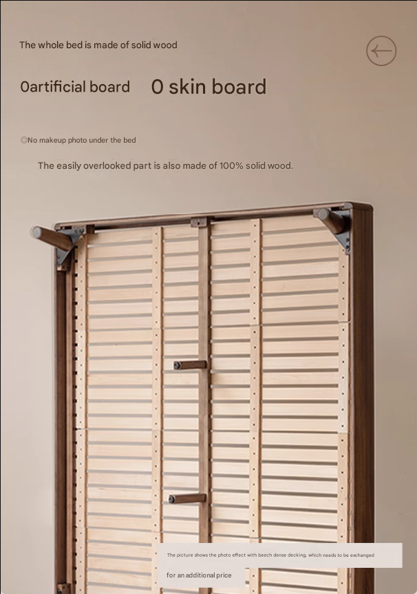 Black Walnut, Sandalwood Solid Wood Leather,Technology Cloth Bed