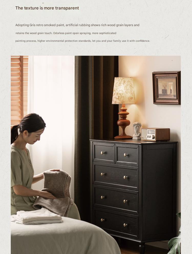 Solid RubberWood, Oak Solid Wood American Style Dresser, Drawers