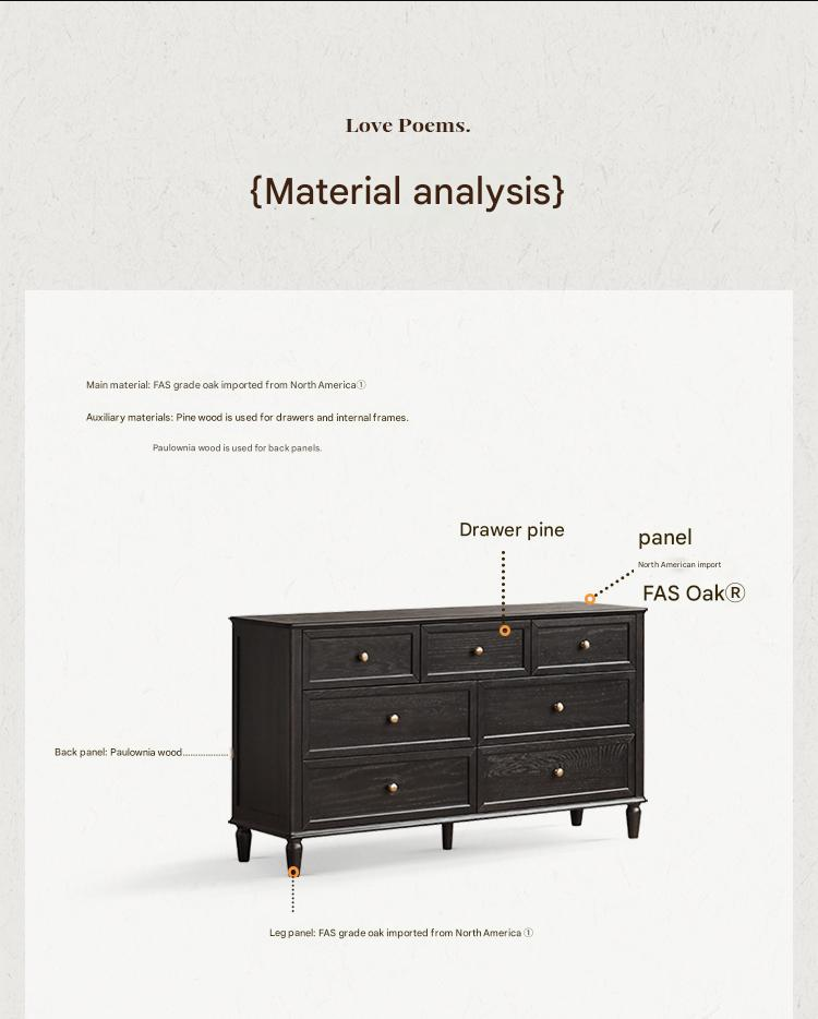 Oak Solid Wood Dresser, Drawers