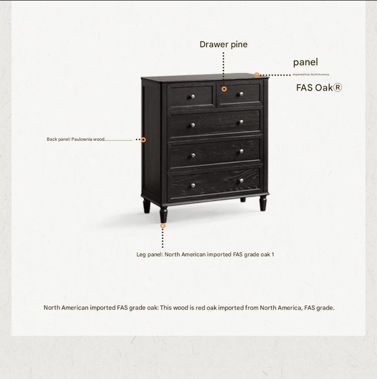 Oak Solid Wood Dresser, Drawers