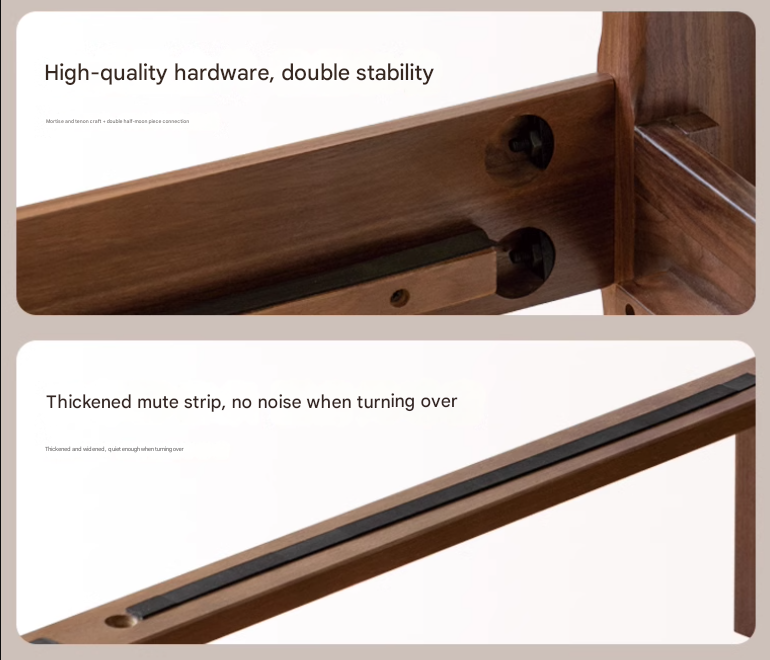 Teak Solid Wood, Black Walnut Solid Wood Bed
