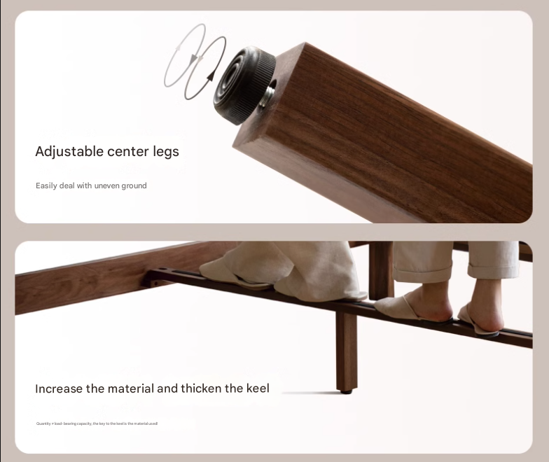 Teak Solid Wood, Black Walnut Solid Wood Bed