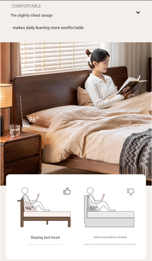 Teak Solid Wood, Black Walnut Solid Wood Bed