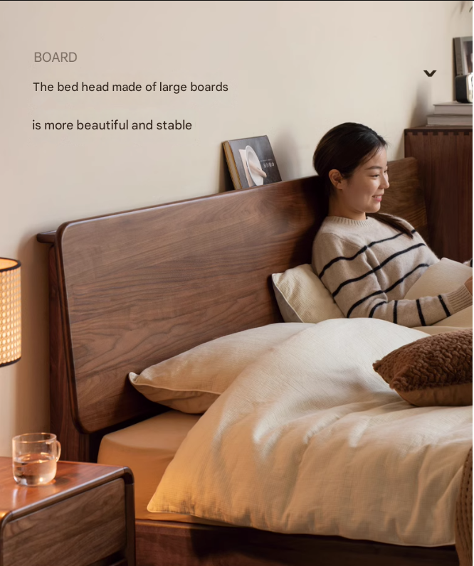 Teak Solid Wood, Black Walnut Solid Wood Bed