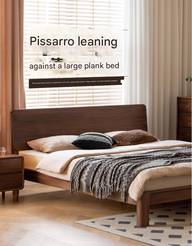 Teak Solid Wood, Black Walnut Solid Wood Bed