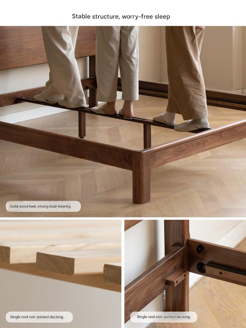 Teak Solid Wood, Black Walnut Solid Wood Bed